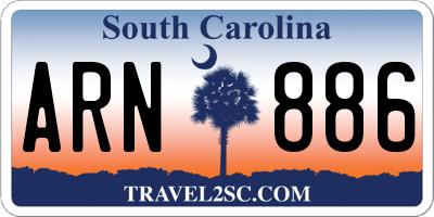 SC license plate ARN886