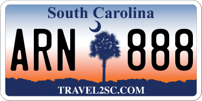 SC license plate ARN888