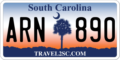 SC license plate ARN890
