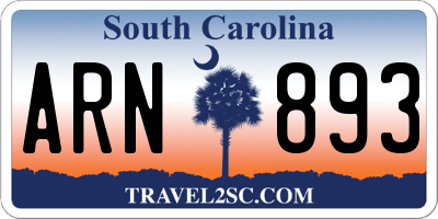 SC license plate ARN893