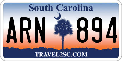 SC license plate ARN894