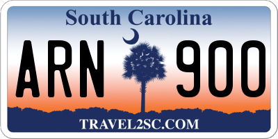 SC license plate ARN900