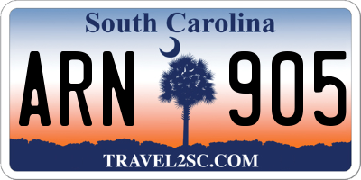 SC license plate ARN905