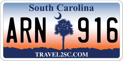 SC license plate ARN916