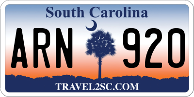 SC license plate ARN920