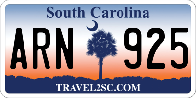SC license plate ARN925