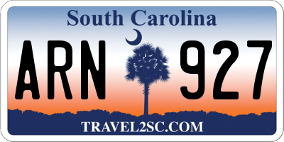 SC license plate ARN927