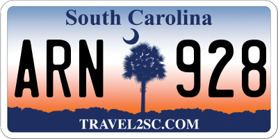 SC license plate ARN928