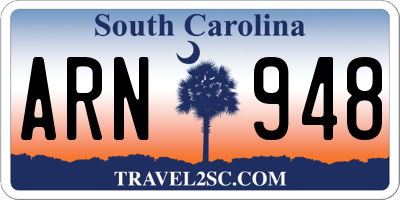 SC license plate ARN948