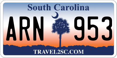 SC license plate ARN953