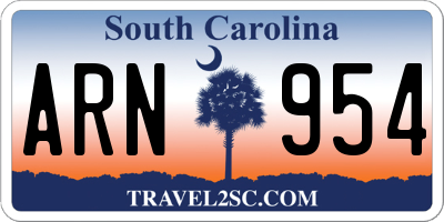 SC license plate ARN954