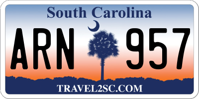 SC license plate ARN957