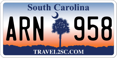 SC license plate ARN958