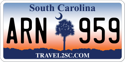 SC license plate ARN959