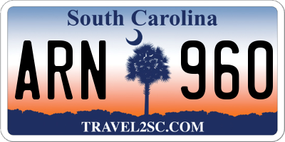 SC license plate ARN960