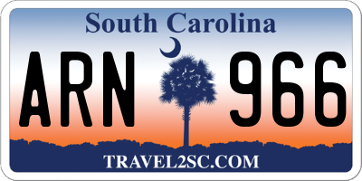 SC license plate ARN966