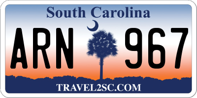 SC license plate ARN967