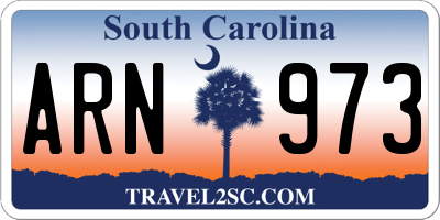 SC license plate ARN973