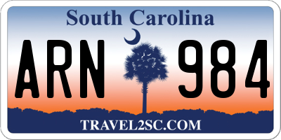 SC license plate ARN984