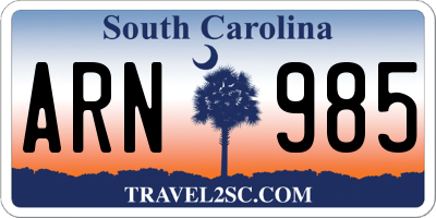 SC license plate ARN985