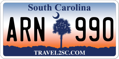 SC license plate ARN990