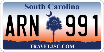 SC license plate ARN991