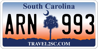 SC license plate ARN993