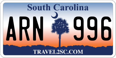 SC license plate ARN996