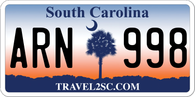 SC license plate ARN998