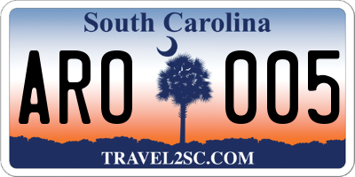 SC license plate ARO005