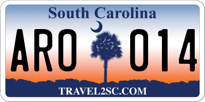 SC license plate ARO014
