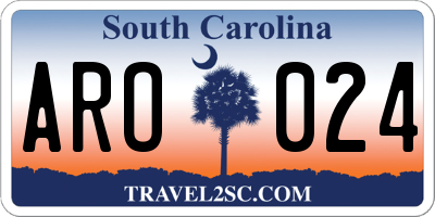 SC license plate ARO024