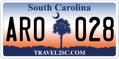SC license plate ARO028