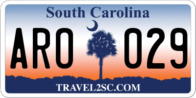 SC license plate ARO029