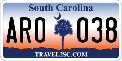 SC license plate ARO038