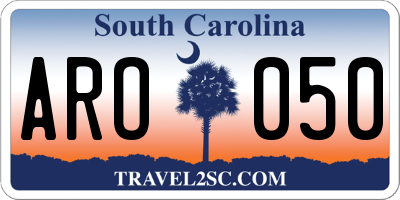 SC license plate ARO050
