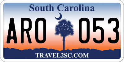 SC license plate ARO053