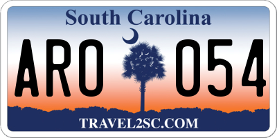 SC license plate ARO054