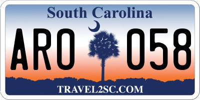 SC license plate ARO058