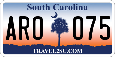 SC license plate ARO075