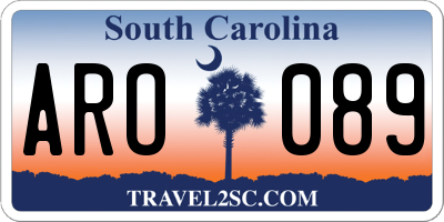 SC license plate ARO089