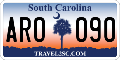SC license plate ARO090