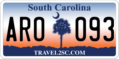 SC license plate ARO093