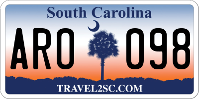 SC license plate ARO098