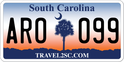 SC license plate ARO099