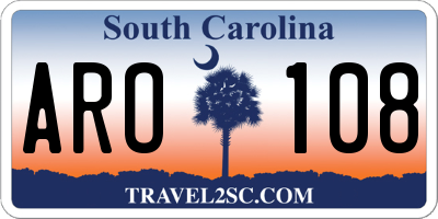SC license plate ARO108