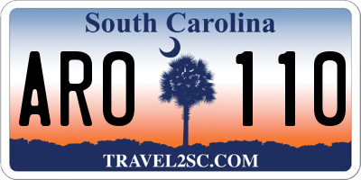 SC license plate ARO110
