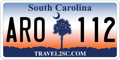 SC license plate ARO112