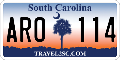 SC license plate ARO114