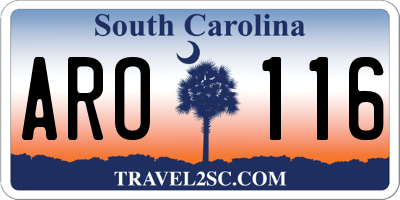 SC license plate ARO116
